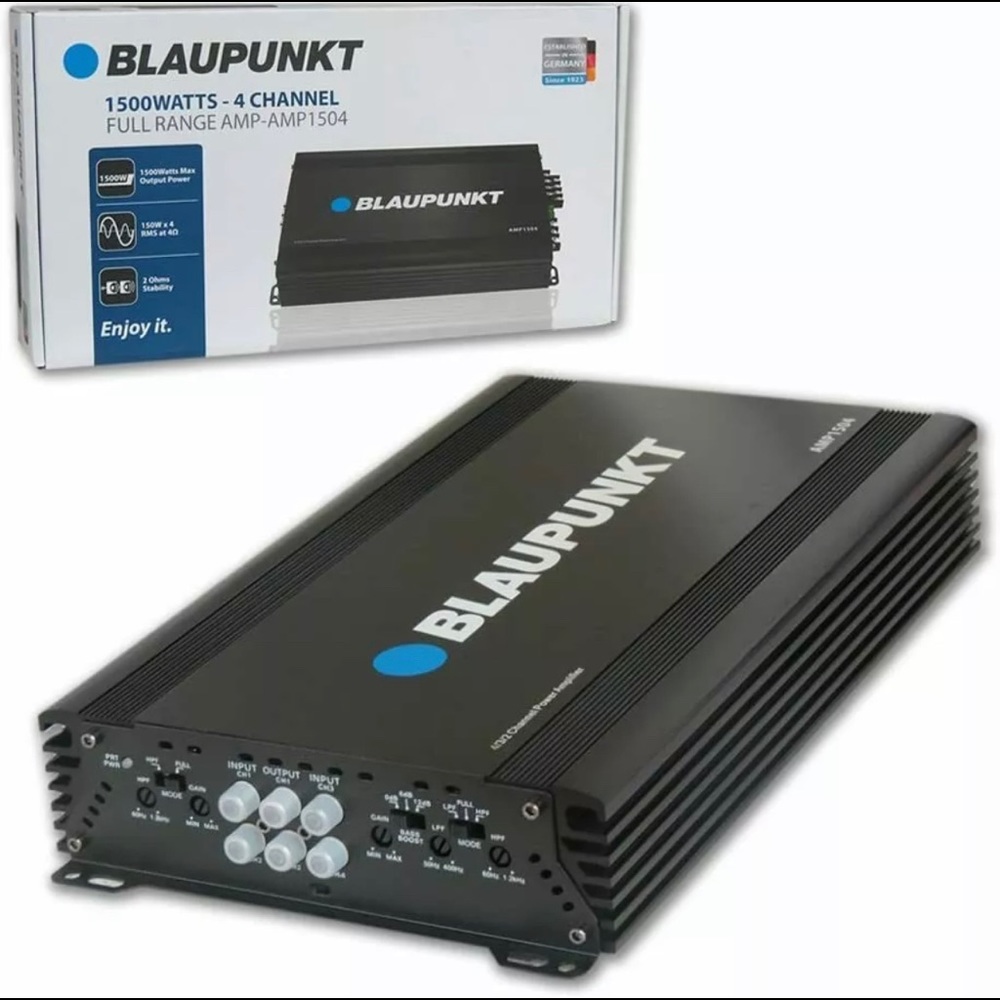 BLAUPUNKT AMP1404 CAR AUDIO 4-CHANNEL AMPLIFIER 1500 WATTS MAX PEAK POWER I NEW
